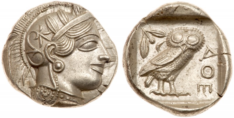 Attica, Athens. Silver Tetradrachm (17.16g), 440-404 BC. Head of Athena right, w...