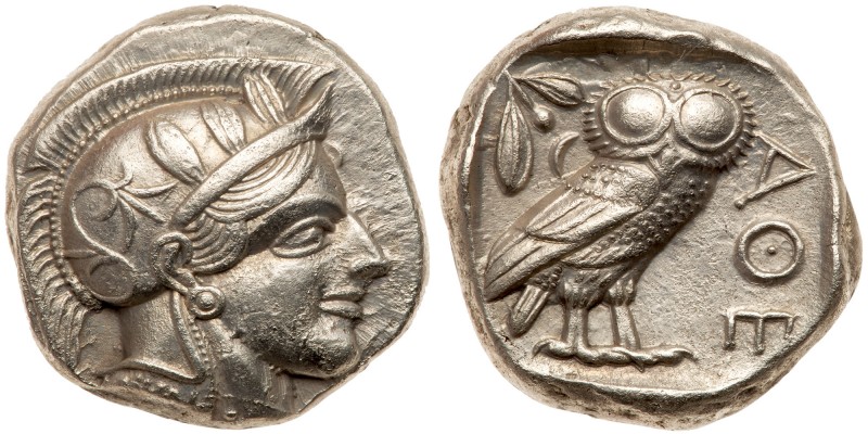 Attica, Athens. Silver Tetradrachm (17.15g), ca. 440-404 BC. Head of Athena righ...