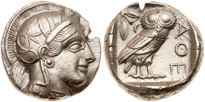 Attica, Athens. Silver Tetradrachm (17g), ca. 440-404 BC. Head of Athena right, ...