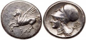 Corinthia, Corinth. Silver Stater (8.49 g), ca. 375-300 BC. VF
