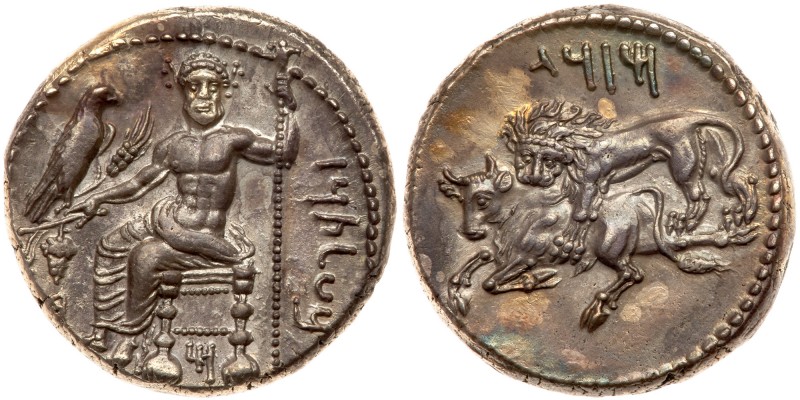 Cilicia, Tarsos. Mazaios. Silver Stater (10.99 g), 361/0-334 BC. Baaltars seated...