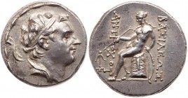 Seleukid Kingdom. Antiochos III. Silver Tetradrachm (16.96 g), 223-187 BC. EF