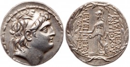 Seleukid Kingdom. Antiochos VII Euergetes. Silver Tetradrachm (16.54 g), 138-129 BC. EF