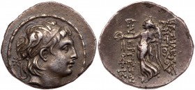 Seleukid Kingdom. Antiochos VII Euergetes. Silver Drachm (4.12 g), 138-129 BC. VF