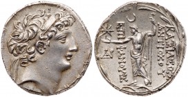 Seleukid Kingdom. Antiochos VIII Epiphanes. Silver Tetradrachm (15.70 g), sole reign, 121/0-97/6 BC. EF