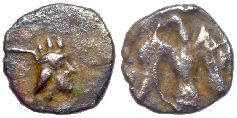 Judaea, Yehud (Judah). Silver 1/2 Gerah (0.26 g), Before 333 BCE. Head of Persia...