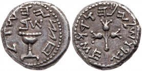Judaea, The Jewish War. Silver 1/2 Shekel (6.75 g), 66-70 CE. VF