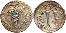 Judaea, Bar Kokhba Revolt. Silver Zuz (3.29 g), 132-135 CE. EF