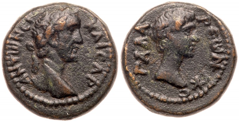 City Coins of Israel: Decapolis. Gadara. Antoninus Pius. &AElig; (7.68 g), AD 13...