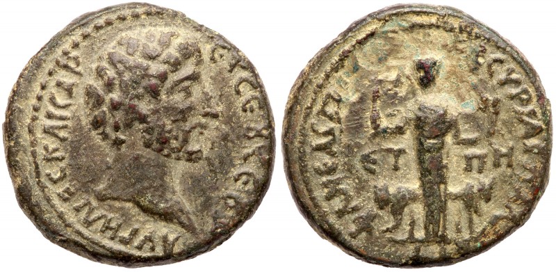 City Coins of Israel: Samaria, Neapolis. Marcus Aurelius. &AElig; (11.07 g), as ...