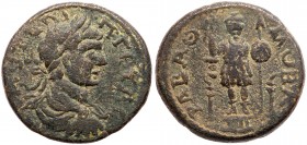 City Coins of Israel: Arabia Petraea, Rabbathmoba. Geta. ﾒ (13.92 g), AD 209-212. VF