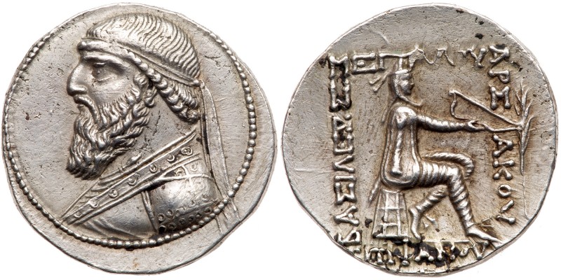 Parthian Kingdom. Mithradates II. Silver Tetradrachm (15.78 g), 121-91 BC. Seleu...