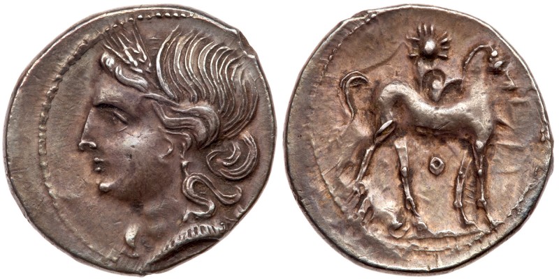 Zeugitania, Carthage. Silver 1/2 Shekel (3.63 g), ca. 220-205 BC. Second Punic W...