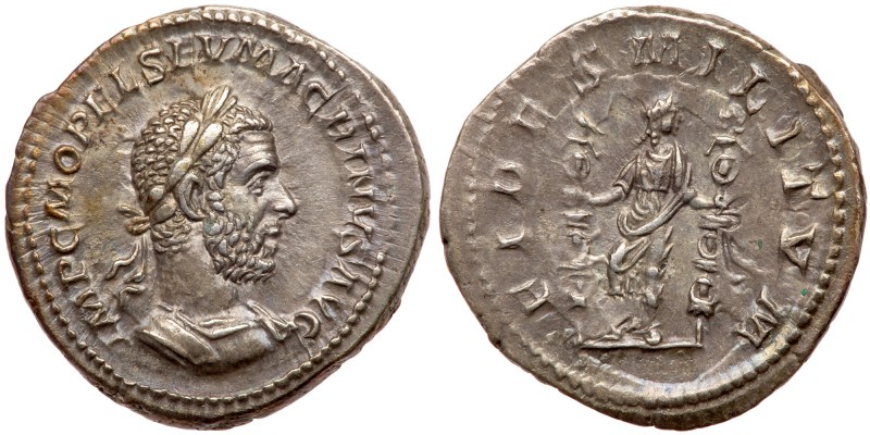 Macrinus. Silver Denarius (3.26 g), AD 217-218. Rome. IMP C M OPEL SEV MACRINVS ...