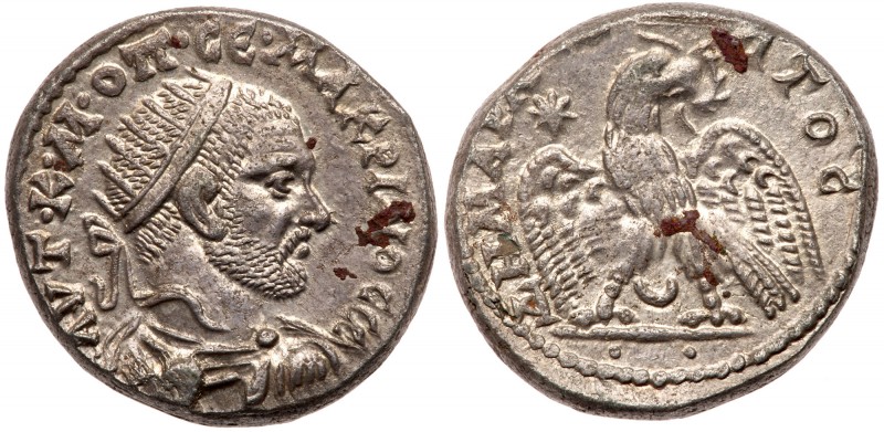 Macrinus. BI Tetradrachm (12.92 g), AD 217-218. Struck at Carrhae in Mesopotamia...