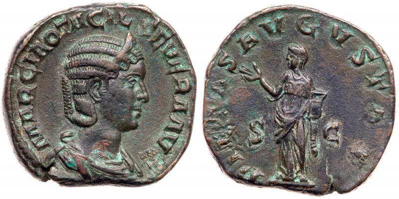 Otacilia Severa. &AElig; Sestertius (17.76 g), Augusta, AD 244-249. Rome, under ...