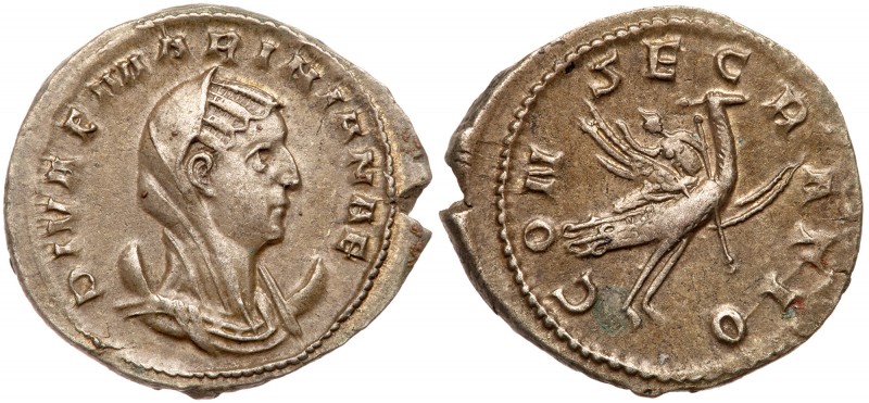 Diva Mariniana. Silver Antoninianus (3.89 g), died before AD 253. Rome, under Va...