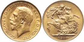 India - British. Sovereign, 1918-I. AU