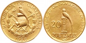 Guatemala. 20 Quetzals, 1926. NGC UNC