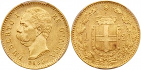 Italy. 20 Lire, 1882-R. PCGS MS62