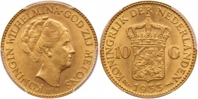 Netherlands. 10 Gulden, 1933. PCGS MS64