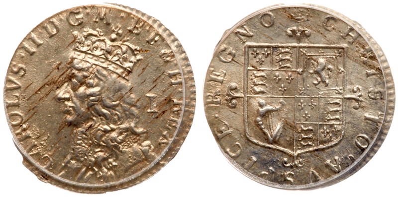 Great Britain. Undated Hammered issue Silver Penny. S.3389. Charles II. Retainin...