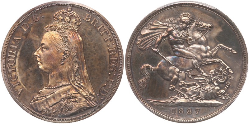 Great Britain. Proof Crown, 1887. S-3921; KM-765; ESC-2586. Victoria. Obverse po...