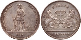 Switzerland. 5 Francs, 1859. PCGS UNC