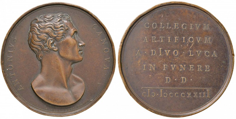 Antonio Canova - Medaglia per la morte 1823 - 78,74 grammi. Opus Girometti. Colp...