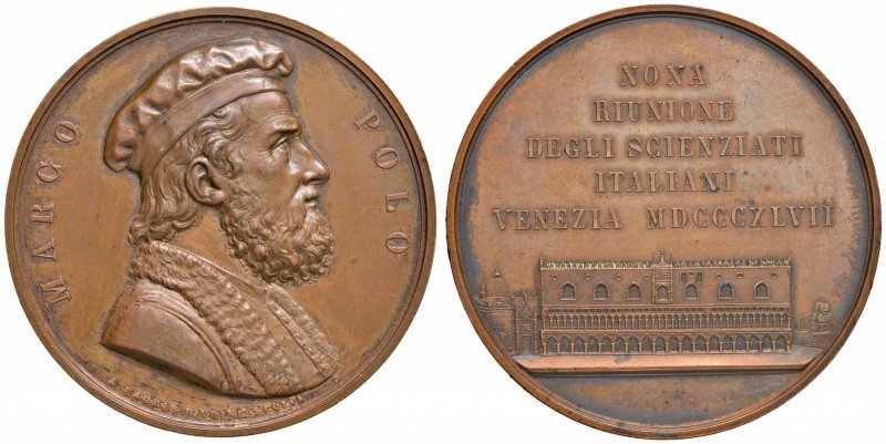 Marco Polo - Medaglia 1847 - 82,13 grammi. Opus Fabris. In ricordo della nona ri...