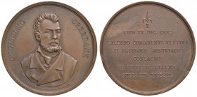 Guglielmo Oberdan - Trieste - Medaglia 1882 - 44,32 grammi. Opus Far&egrave;. Colpetti al bordo. Porosit&agrave;.
qSPL