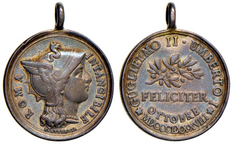 Guglielmo II - Medaglia 1888 per la visita in Italia - 4,29 grammi. Opus Speranz...