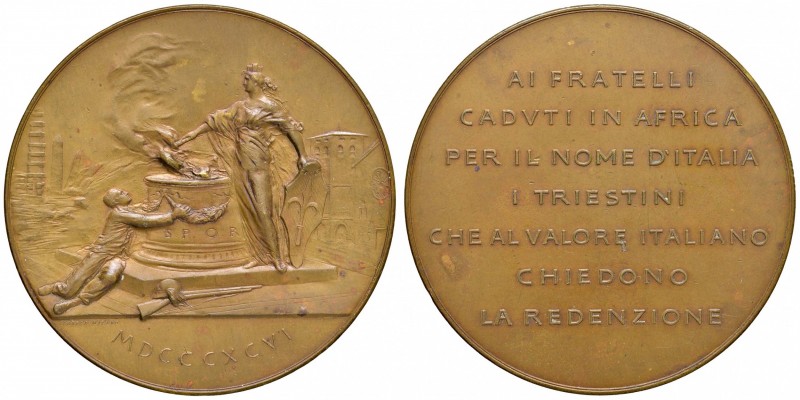 Trieste - Medaglia 1896 ai caduti in Africa - 97,12 grammi. Opus Johnson Milano....