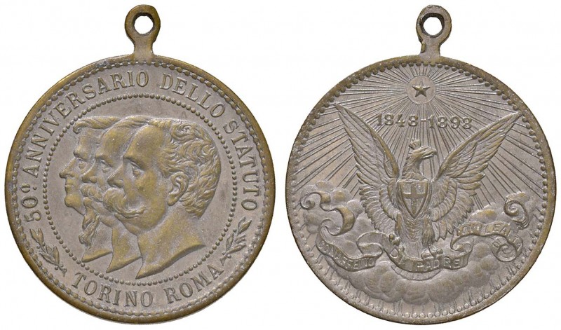 Umberto I - Medaglia 1898 per l'anniversario dello Statuto - 8,10 grammi. Metall...