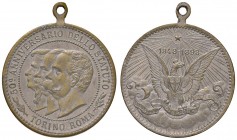 Umberto I - Medaglia 1898 per l'anniversario dello Statuto - 8,10 grammi. Metallo argentato.
SPL-FDC