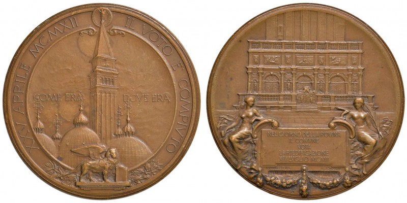 Venezia - Medaglia 1912 Campanile di San Marco - 30,41 grammi. Opus Moretti. Col...
