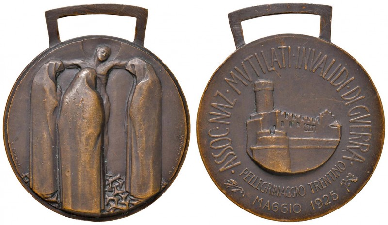 Regno d'Italia - Medaglia commemorativa pellegrinaggio Trentino 1925 - 22,80 gra...