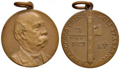 Francesco Crispi - Medaglia commemorativa 1927 - 4,44 grammi. Opus Rutelli.
SPL+