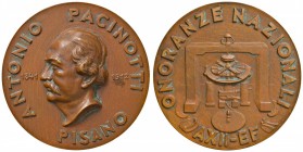 Antonio Pacinotti - Medaglia commemorativa 1934 - 151,64 grammi. Opus Cenni. Ossidazioni verdi.
SPL+