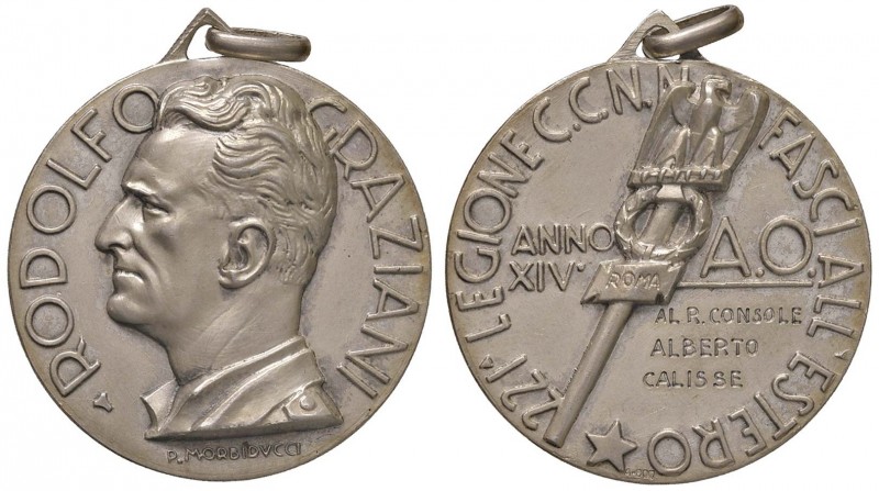 Rodolfo Graziani - Medaglia commemorativa 1936 - 16,94 grammi. Opus Morbiducci. ...