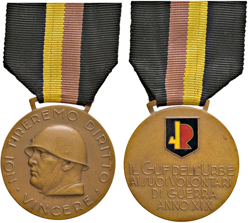 Benito Mussolini - Medaglia commemorativa per i volontari di guerra GUF 1941 - 2...