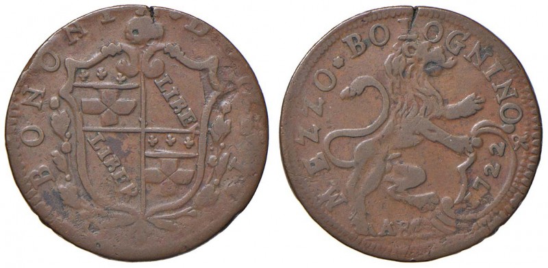 Bologna - Innocenzo XIII (1721-1724) - Mezzo Bolognino 1722 Munt. 44A RR 
Bel B...