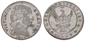 Vittorio Emanuele I (1802-1821) - 2,6 Soldi 1815 - Gig. 6 R Macchie.
m.BB