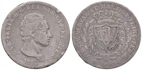 Genova - Carlo Felice (1821-1831) - 5 Lire 1826 - Gig. 43 C Colpi.
MB-BB
