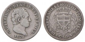 Torino - Carlo Felice (1821-1831) - 50 Centesimi 1828 - Gig. 93 C 
QBB-BB