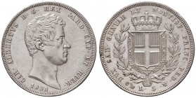 Genova - Carlo Alberto (1831-1849) - 5 Lire 1833 - Gig. 57 C Colpetti.
SPL+