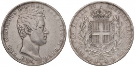 Genova - Carlo Alberto (1831-1849) - 5 Lire 1836 - Gig. 63 C Colpetti.
MB-BB