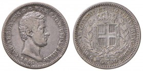 Torino - Carlo Alberto (1831-1849) - 50 Centesimi 1845 - Gig. 151 RR 
BB