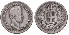 Torino - Carlo Alberto (1831-1849) - 25 Centesimi 1833 - Gig. 156 R 
MB-BB