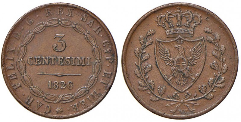 Bologna - Vittorio Emanuele II (1849-1861) - 3 Centesimi 1826 - Gig. 21 R Segnet...